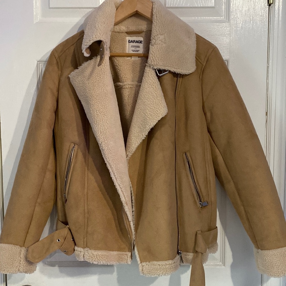 garage sherpa teddy warm heavy jacket